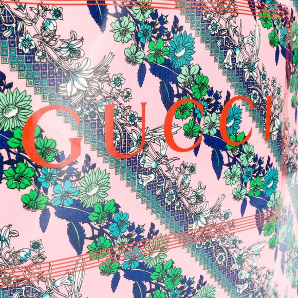 Gucci Monte Carlo Floral Logo Print Tote Rose Pink - Picture 7 of 11